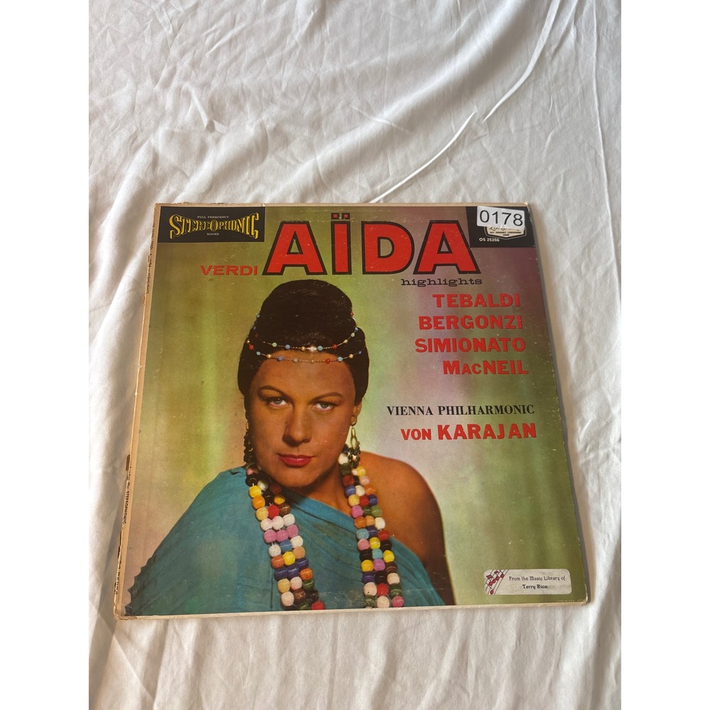 London Verdi Aida Highlights Vinyl LP OS 25206 Karajan Tebaldi Good Stereo UK